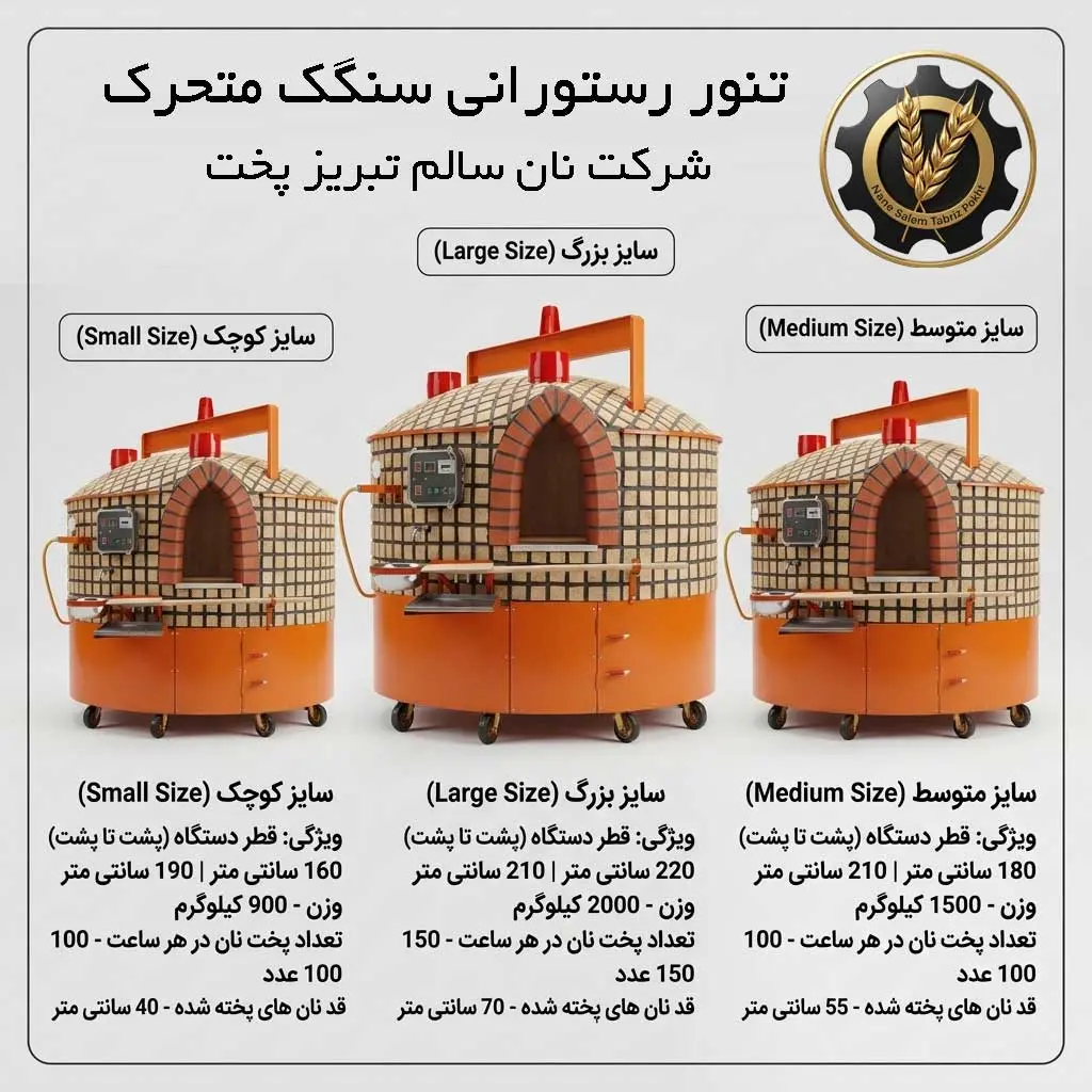 تنور رستورانی سنگک برای پخت نان تازه در رستوران و آشپزخانه صنعتی